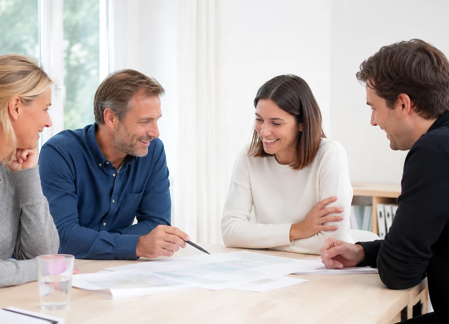 Freundliche Besprechung zu einem Immobilienanliegen